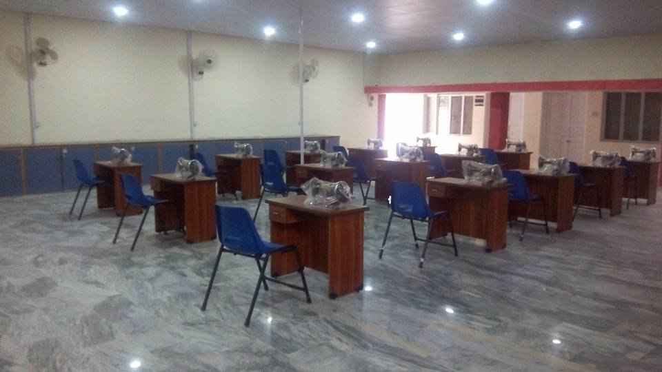 A wide view of the institute’s vocational training room